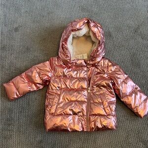 NWT Baby Gap metallic pink puffer 2T